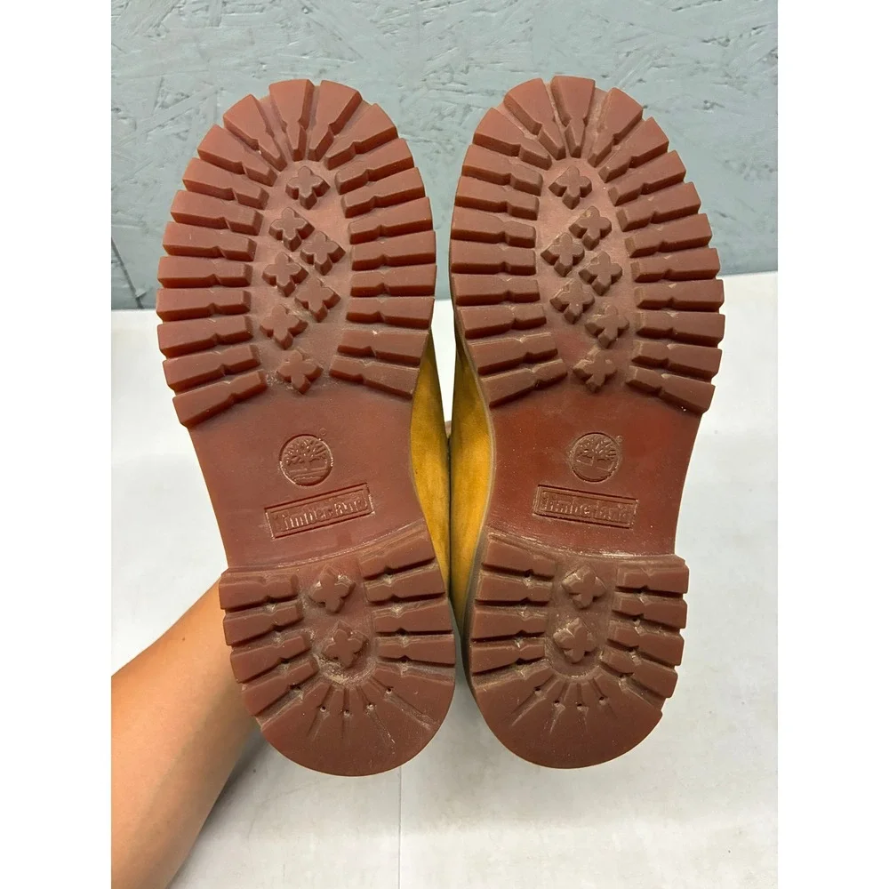 Timberland 6 Inch Premium Waterproof Boots Youth 4.5 Brown Nubuck Leather